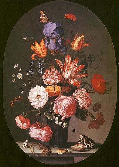 Balthasar van der Ast Flowers in a Glass Vase oil painting picture